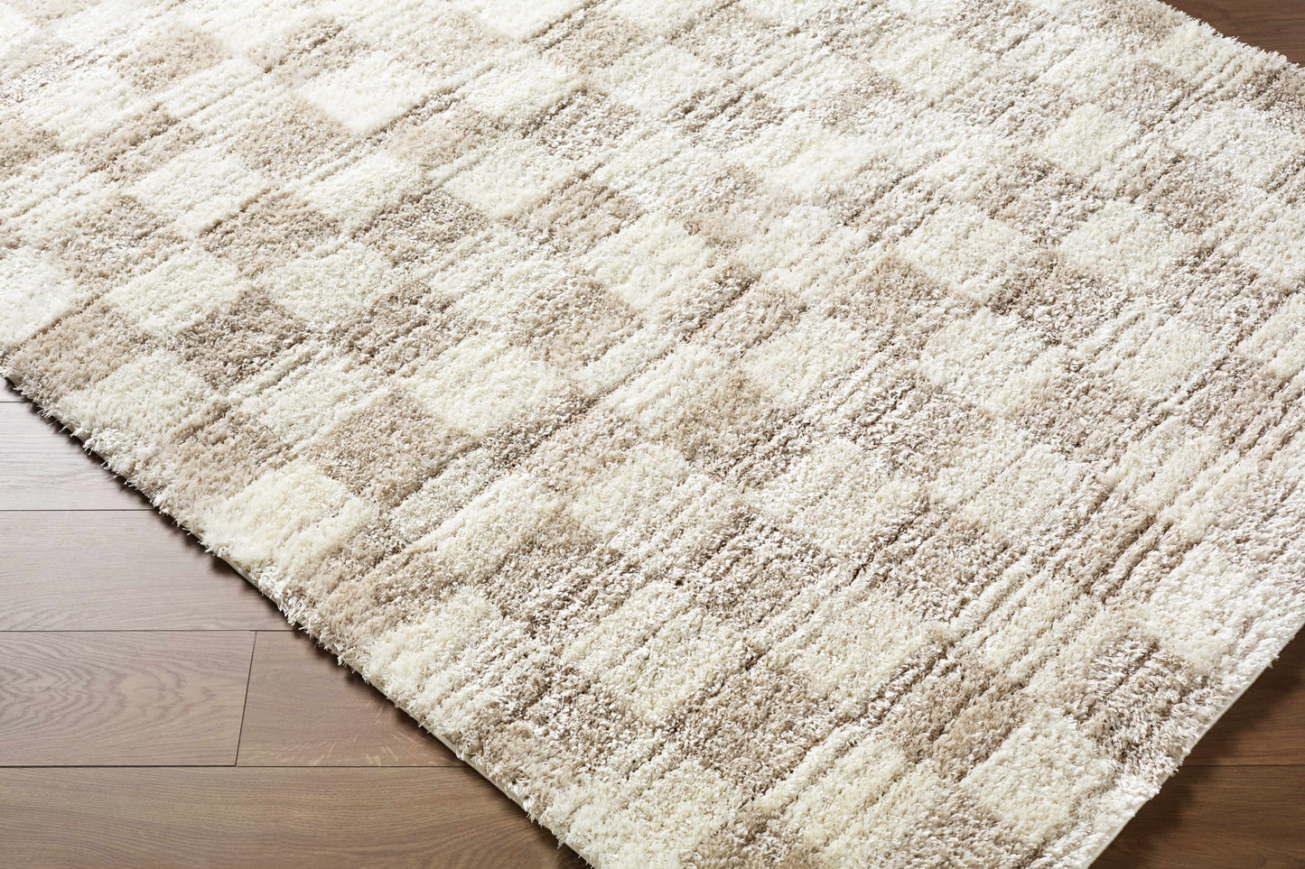 Belita Beige Luxe Shag Area Rug