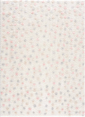 Cansu Pink & Cream Dotted Area Rug