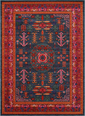Cleveland Colorful Traditional Area Rug - Teal, Aqua, Navy