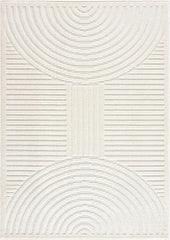 Deron White Washable 3D Rug