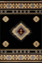 Buckhaven Black Southwestern Area Rug