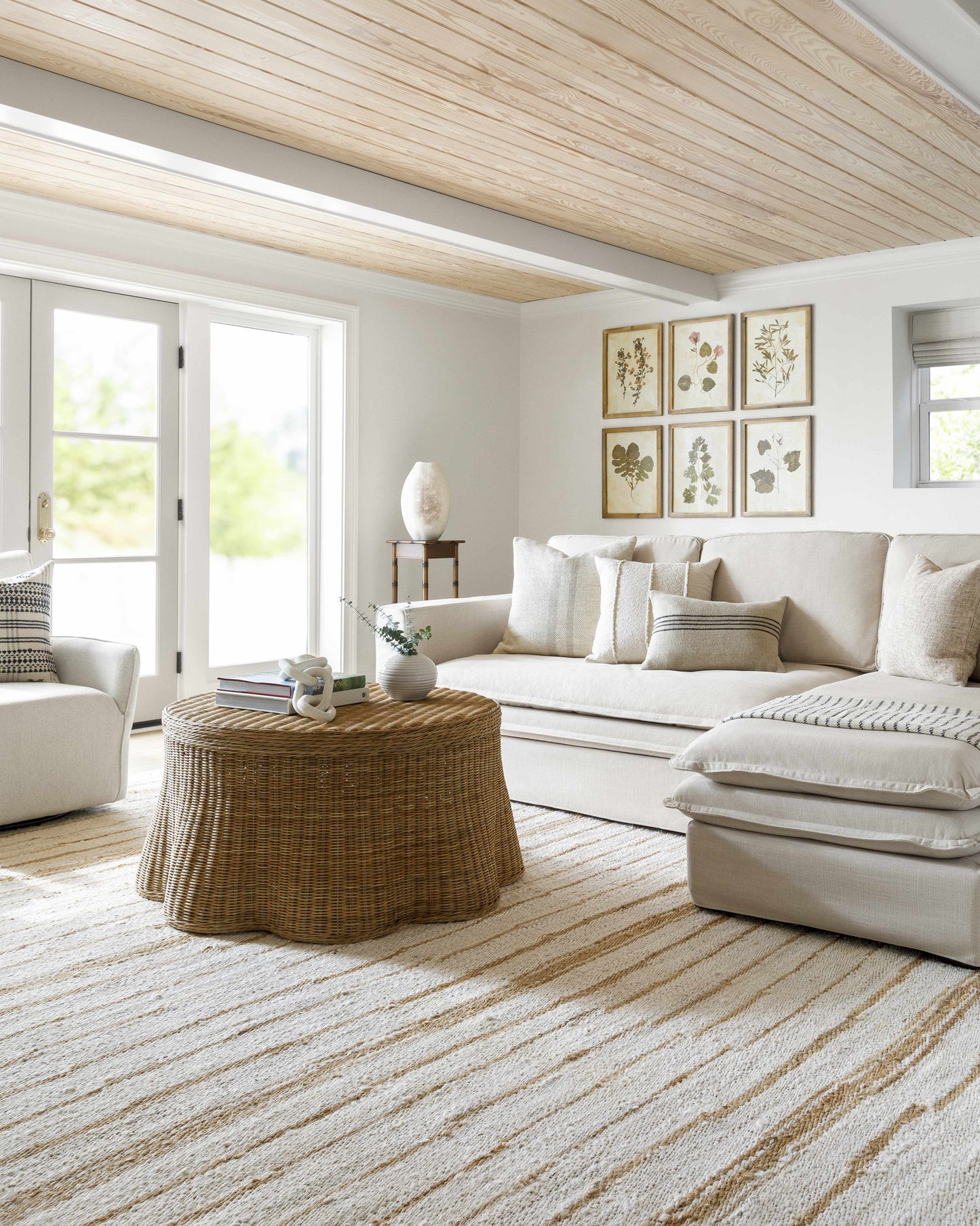 Tivon Broken-Striped Jute Rug