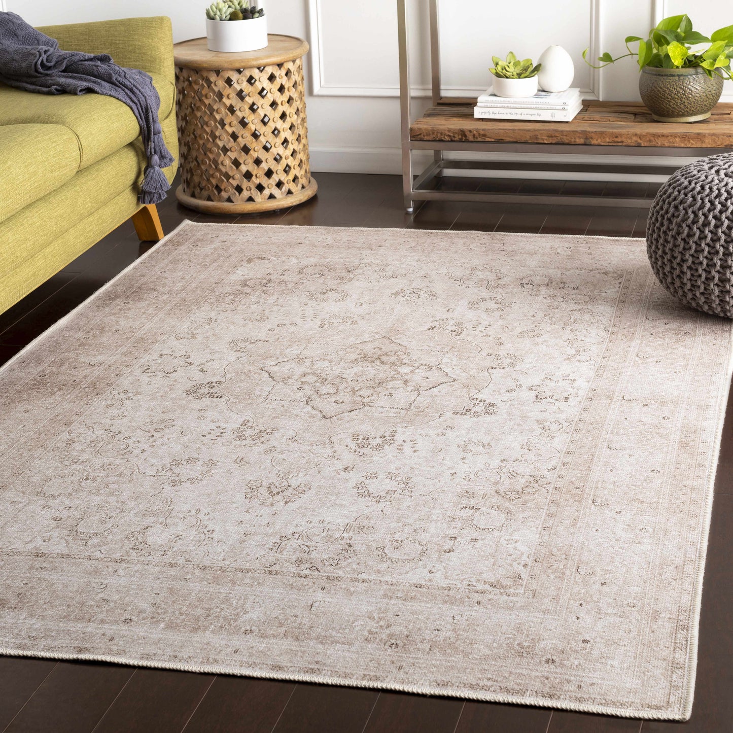 Bethany Vintage Flat Pile Washable Rug