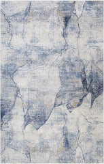 Creighton Blue Marble Textured Luxe Rug