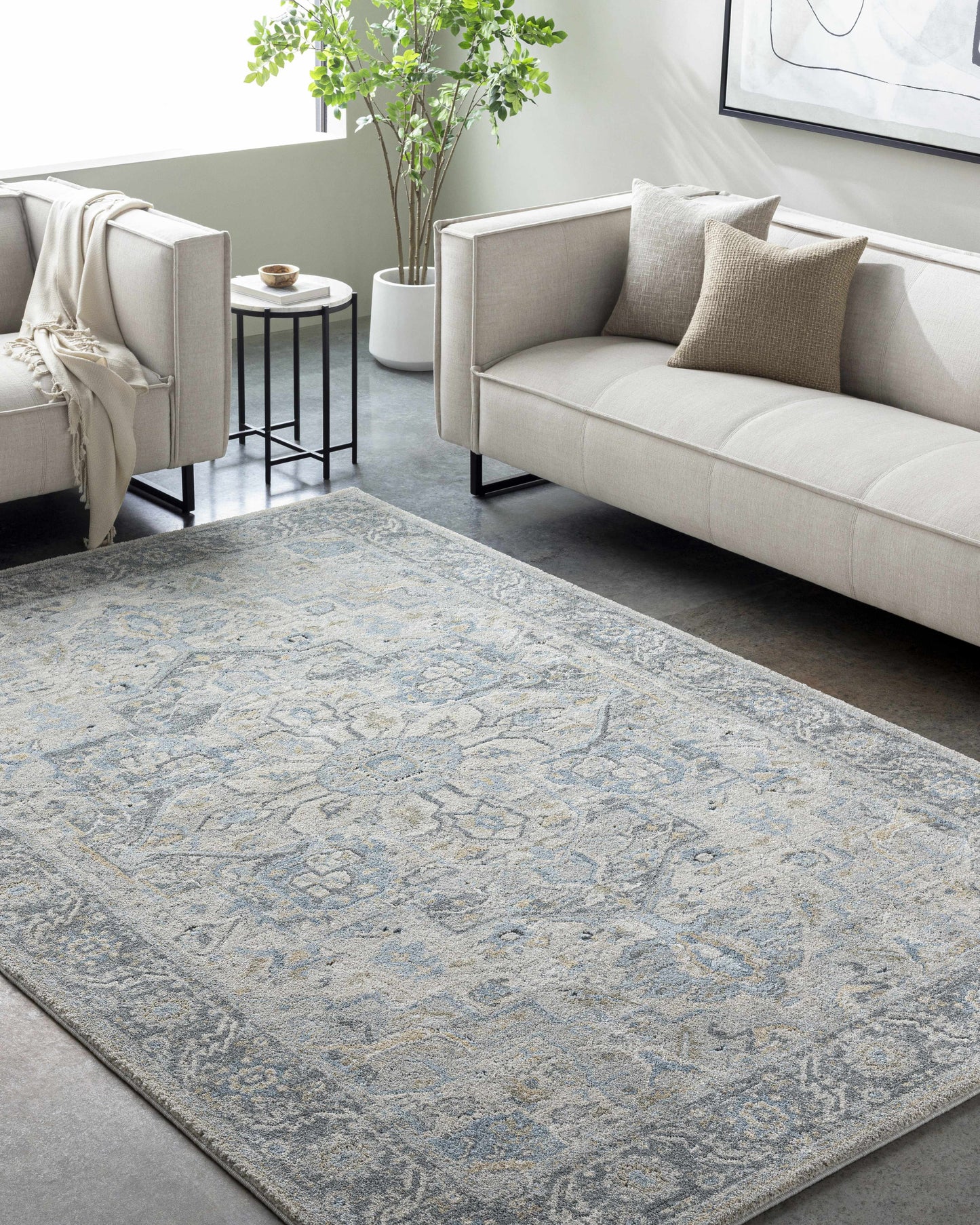 Akshay Light Gray Thick Luxe Area Rug