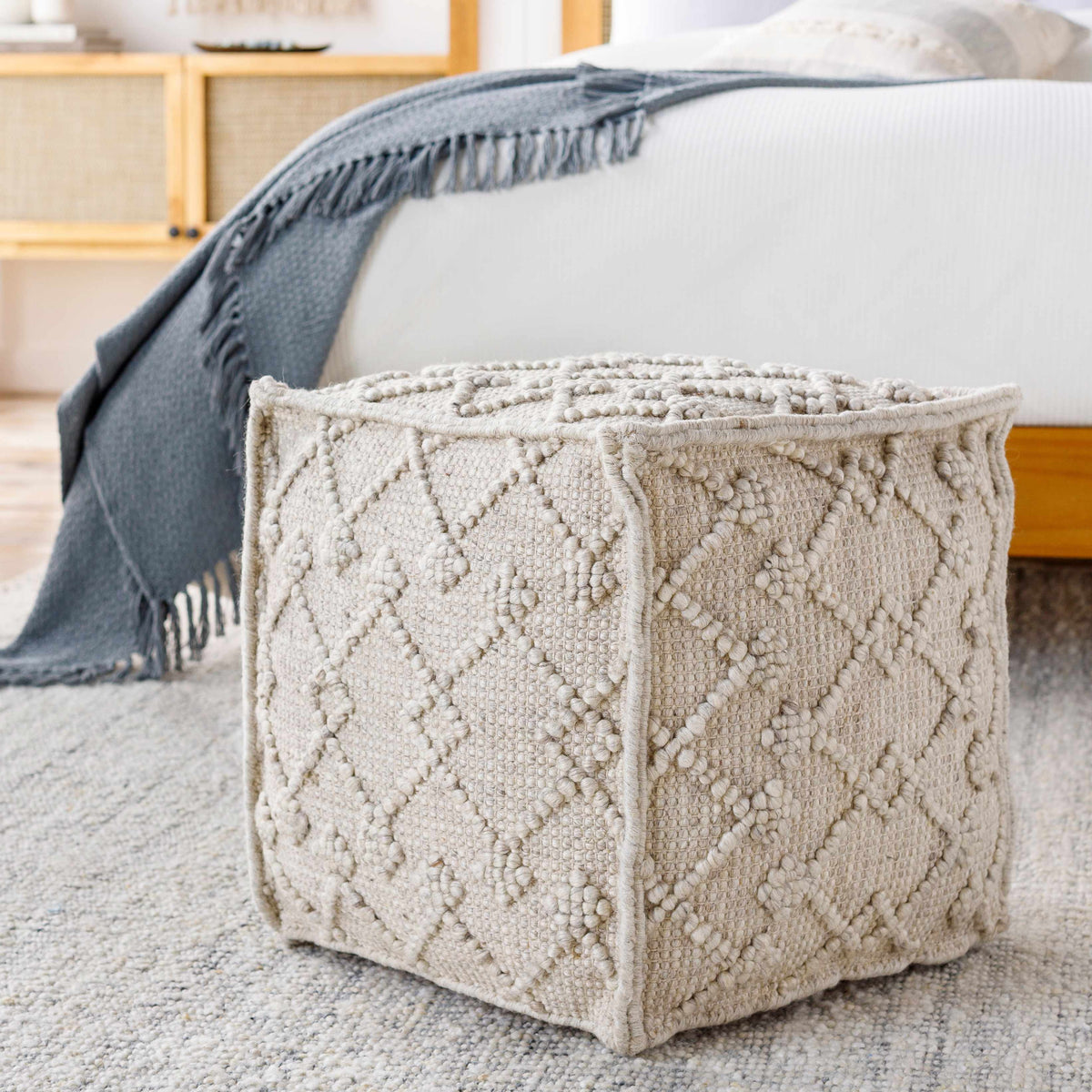 Toronto Hand Woven Wool Pouf – Lumberjack Direct, LLC
